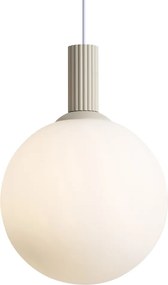 Škandinávska závesná lampa béžová s opálovým sklom - Polly