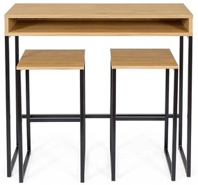 Pracovný stôl s doskou v dubovom dekore 35x100 cm Frame – Woodman