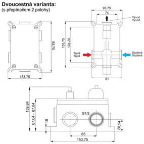 Mereo Mereo, Vaňový set s termostatickou podomietkovou tlačidlovou batériou - 2-cestná + sprchový set, MER-CB60106TB5