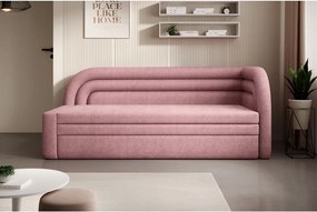 Ružová ženilková rozkladacia/s úložným priestorom pohovka pravý roh 223 cm Fabillo – ELTAP