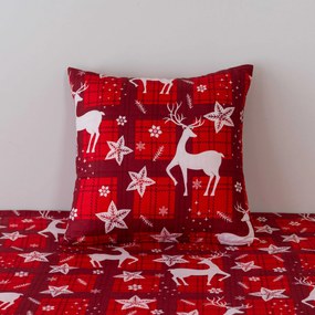 Poťah na vankúš z mikrovlákna VELVET CHRISTMAS 45x45 cm, červený