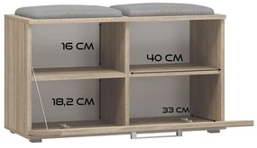 Botník (skrinka na topánky) Oasis 1 (dub sonoma). Akcia -20%. Vlastná spoľahlivá doprava až k Vám domov. 1132597