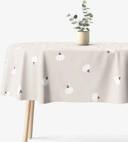 Goldea oválny obrus 100% bavlnené plátno - tekvice na krémovom 140 x 180 cm