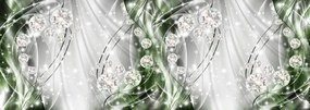 Fototapeta - Abstraktné, diamanty, striebro a smaragd (254x184 cm)