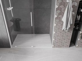 Mexen Velar, posuvné dvere do otvoru 150x200 cm, 8mm číre sklo, biely profil, 871-150-000-01-20
