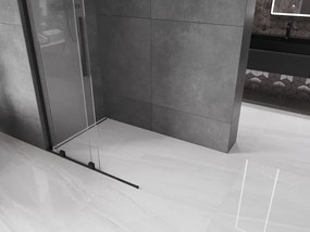 Mexen Velar L, posuvná sprchová zástena Walk-in 100 x 200 cm, 8mm číre sklo, čierna matná, 871-100-003-03-70