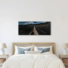 Obraz drevenej cesty za súmraku (120x50 cm)