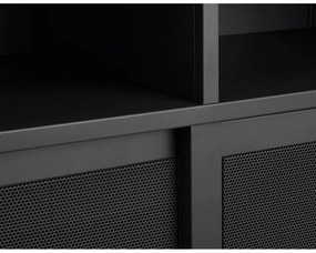 Čierna kovová skrinka s posuvnými dverami 90x140x40 cm Veep – Unique Furniture