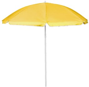 Plážový slnečník nastaviteľný rozbitný UV skladací 150cm žltý