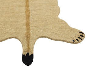Vlnený detský koberec v tvare levice 100 x 160 cm béžový SARABI Beliani