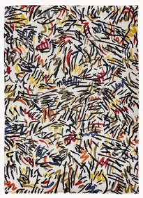 Plocho tkaný žakárový koberec Graffito