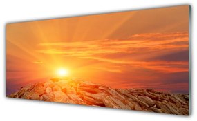 Obraz plexi Slnko nebo hora krajina 125x50 cm