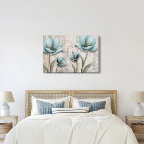 Obraz - Kvety na textúre (90x60 cm)