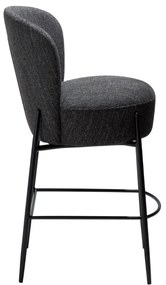 ORBIT ČALÚNENÁ BAROVÁ STOLIČKA black bouclé/black