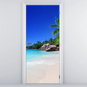 Fototapeta na dvere - Pláž na ostrove Praslin (95x205cm)