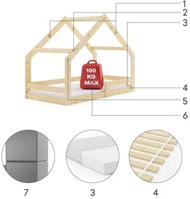 Domčeková posteľ DOMČEK 2 160x80 - prírodná borovica