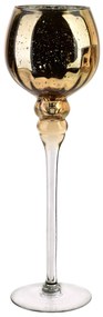 Skleněný svícen DONNA 42 cm zlatý