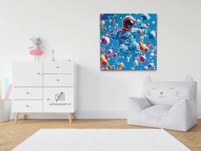 Gario Maľovanie podľa čísel Abstraktný astronaut Rozmery: 50 x 50 cm, Rámovanie: Iba zrolované plátno
