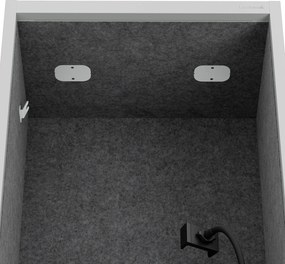 Akustická kabína SALLY MentalBox 600 mm – sivý korpus, tmavosivé sedadlo