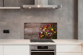 Nástenný panel  Vajíčka tulipány dosky 125x50 cm