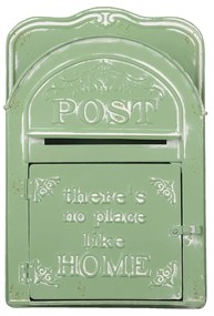 Zelená retro poštová schránka Post Home s patinou - 26 * 9 * 39 cm