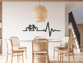 drevko Drevená nálepka Bicykel Rozmer obrazu: 17 x 44,5 cm, Farba dekorácie: Čierna