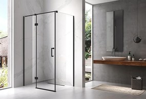 BPS-koupelny Obdĺžnikový sprchovací kút HYD-OK02C 110x80 čierny/transparent - bez vaničky