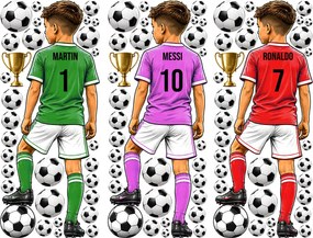 Dres pre malého futbalistu s menom podľa želania futbalová nálepka na stenu list 42 x 100 cm