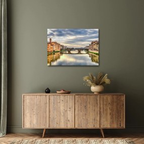 Obraz mesta s riekou (70x50 cm)