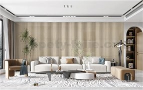 Samolepiace panely na stenu TPL0000009, cena za kus, rozmer 270 cm x 48,5 cm, lamely svetlo hnedé , IMPOL TRADE