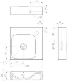 Biele umývadlo z liateho mramoru 40x40 cm Emona – Sapho