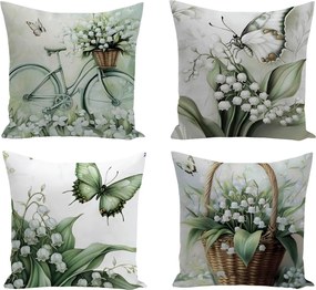 XPOSE® Set obliečok na vankúš LILLY (digitálna tlač) 43x43 cm - set 4 ks