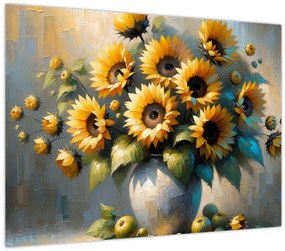 Obraz – Váza so slnečnicami (70x50 cm)