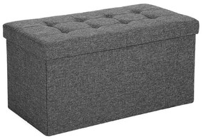SongmicsHome Taburet s úložným priestorom OTO, 76x38x38cm, antracitová