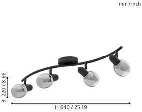 Eglo 98626 - Bodové svietidlo POLLICA 4xE14/28W/230V