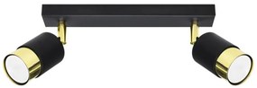 Sollux SL.1070 - Bodové svietidlo NERO 2xGU10/40W/230V čierna/zlatá