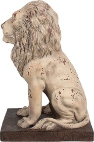 Béžová antik dekoratívna socha lev Lion - 30*23*45 cm