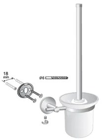 BISK Erga FOR YOU, toaletná WC kefa na stenu, čierna matná, ERG-08254