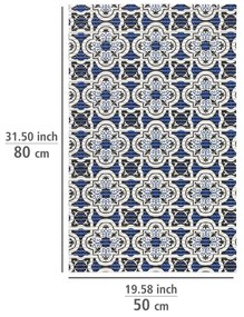 Bielo-modrá plastová kúpeľňová predložka 50x80 cm Murcia – Wenko