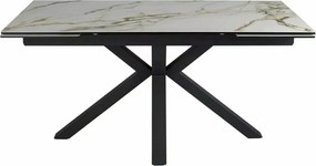Rozkládací jídelní stůl Columbus Ceramic 160/240 cm bílý mramor/černý mat
