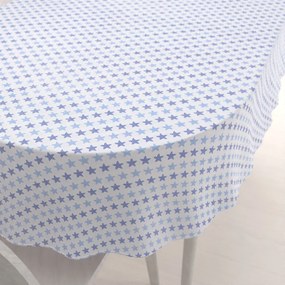 Biante Bavlnený oválny obrus Sandra SA-266 Modré hviezdičky na bielom 120x200 cm