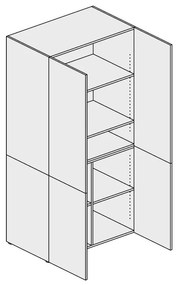 PLAN Kuchynská policová skriňa NIKA 1000 x 600 x 2000 mm, oranžová
