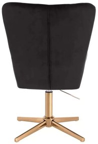 LuxuryForm DESIGN Kreslo AMADEO VELUR na zlatom kríži - čierne