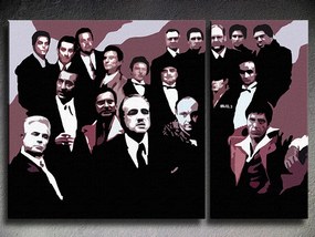 Ručne maľovaný POP Art obraz The MAFIA Family