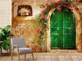 Fototapeta, Zelené dveře Toskánsko - 150x105 cm