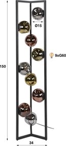 Stojaca lampa 74-47 Stellar 9L Multicolour Glass  - Komfort-nábytok