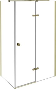 Besco Obdĺžnikový sprchový kút PIXA GOLD R 100x80 (100x90, 120x80, 120x90), výška 195 cm - bez vaničky BESCO-Rozmery: 120x90, BESCO-Orientácia: Pravá