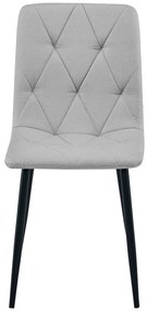 Svetlo sivá jedálenská stolička LIBRA s čiernymi nohami