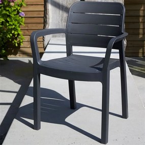 ALLIBERT TISARA Záhradná stolička, 53 x 58 x 83 cm, grafit 17199557