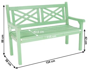 Drevená záhradná lavička Fabla 124 cm - neo mint